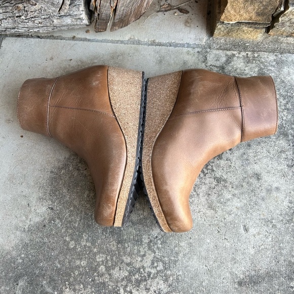 Birkenstock Papillio Ebba Brown Wedge Cork Ankle Boots Anthropologie Sz-36. C - Picture 5 of 14